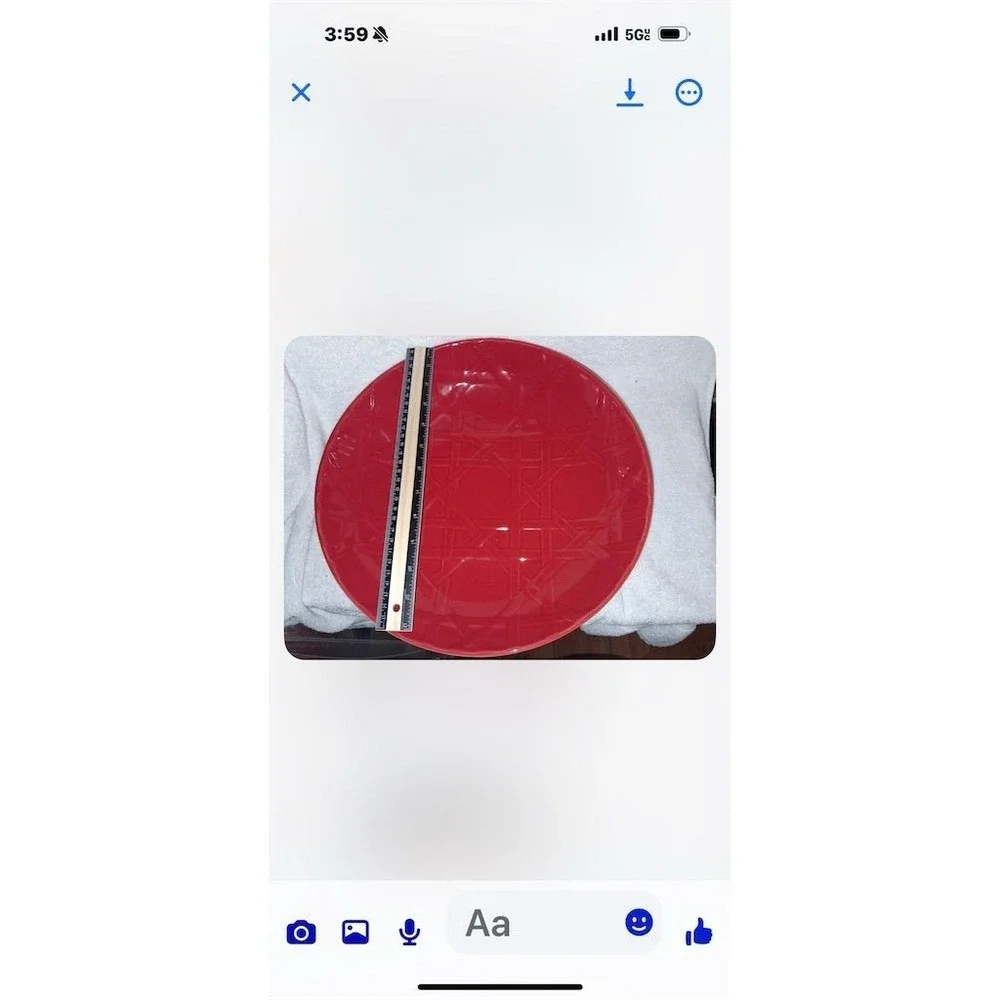 Porland Cindy Crawford Red Geometric Dinner Plate 11